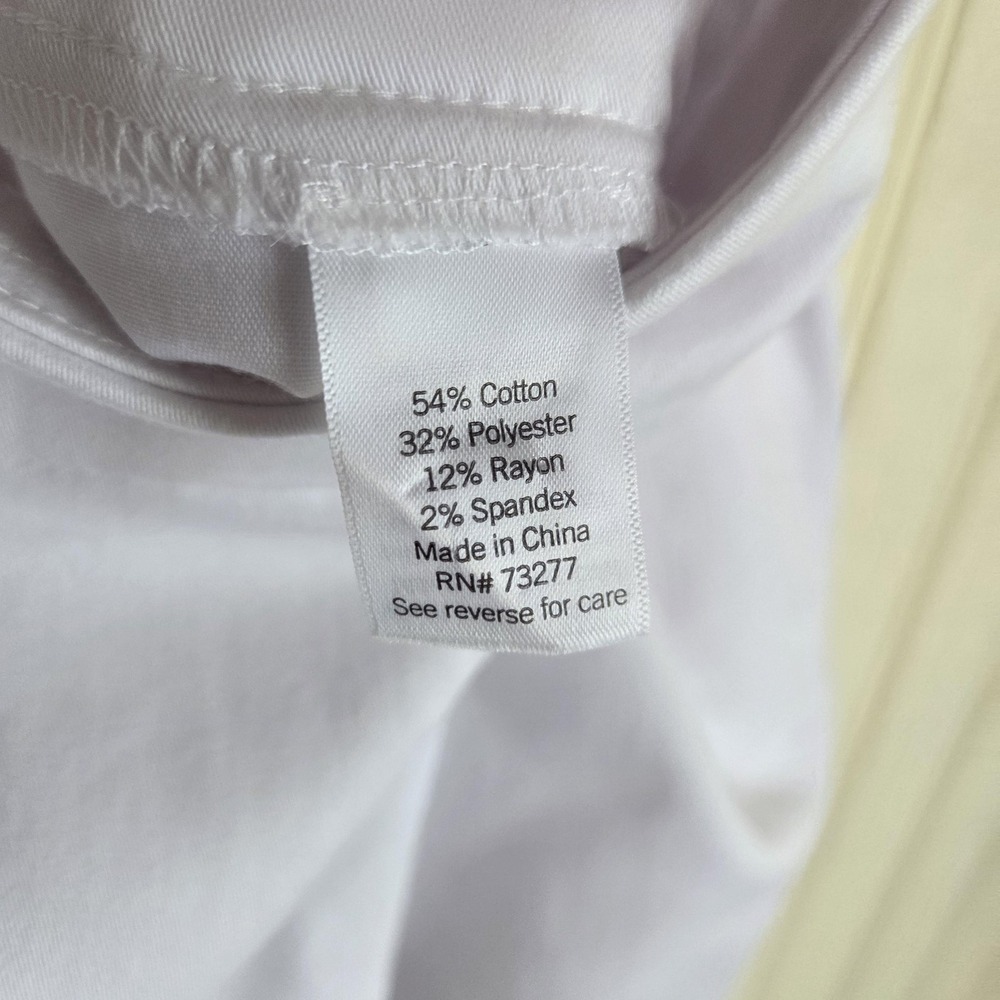 Croft & Barrow Capri Pants Womens 12 White Twill Pull On Stretch Pockets - Picture 4 of 6